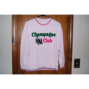 SHIRALEAH CHICAGO SWEATSHIRT CHAMPAGNE SKI CLUB SIZE S